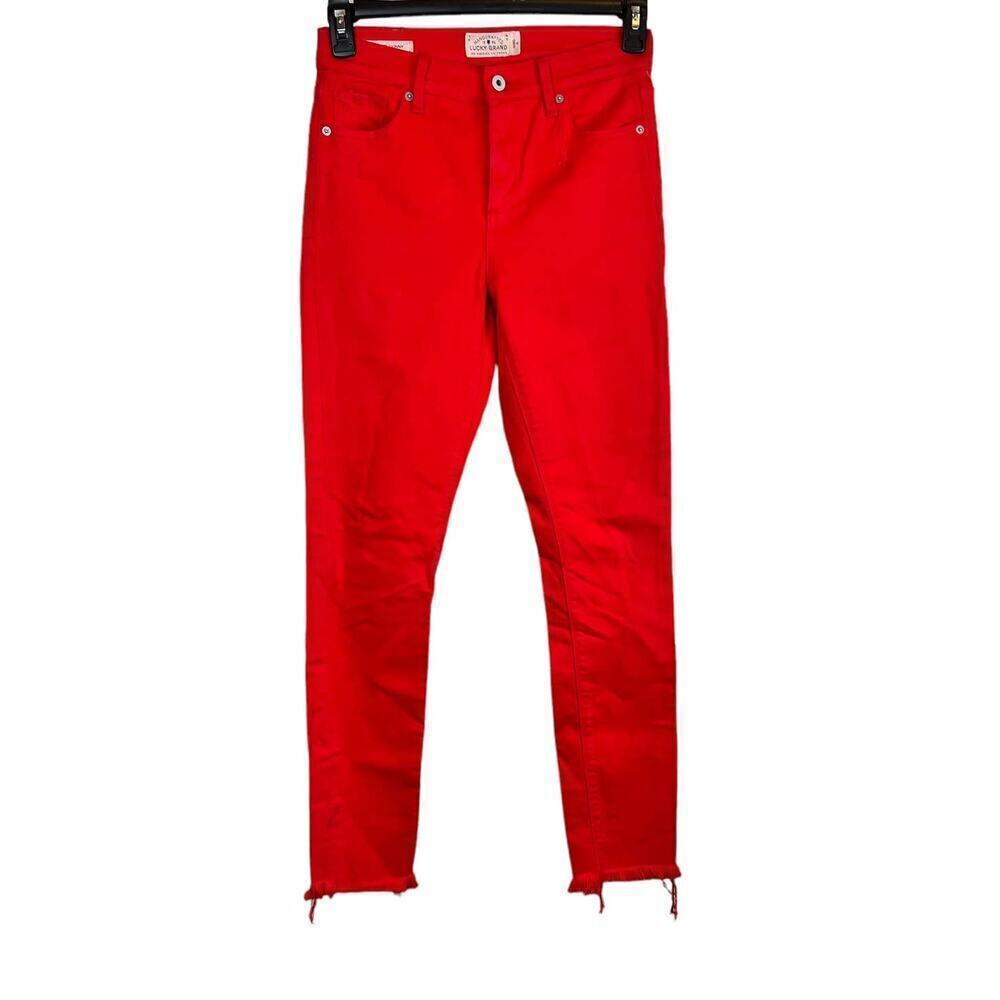 LUCKY BRAND Bridgette Skinny Jeans in Red Size 0